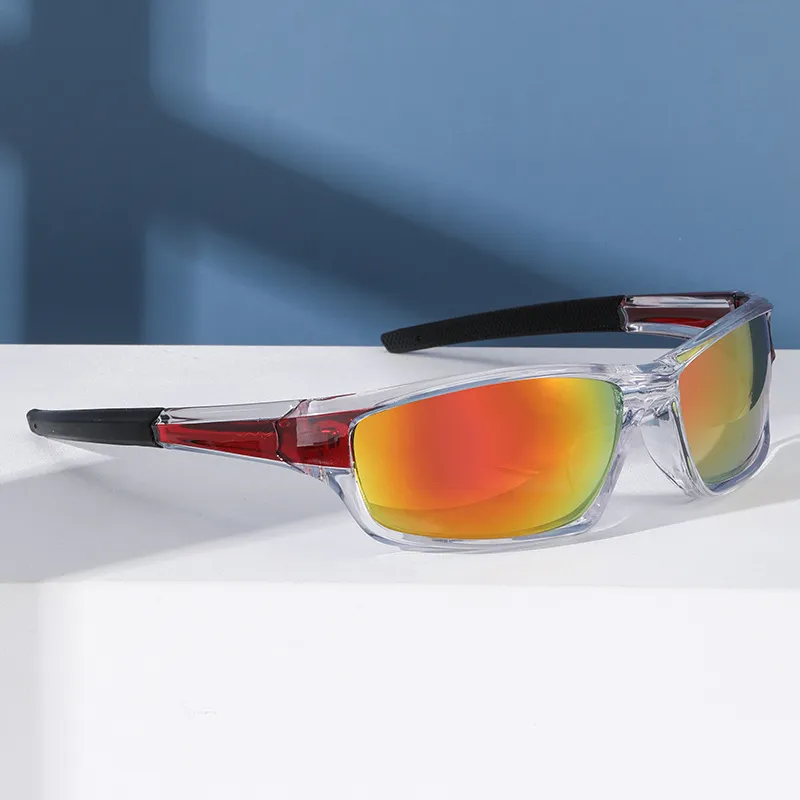 Men's UV400 Mirrored Sports Sunglasses – Trendy Cycling & Motorcycle Glasses with Reflective Coating, Ideal for Fishing & Outdoor Riding